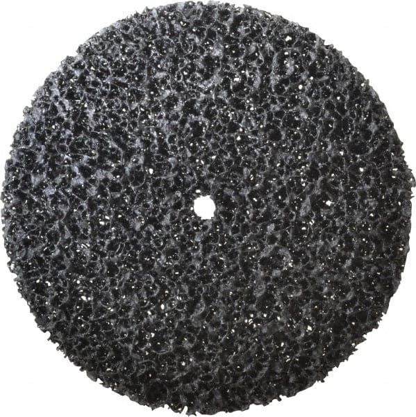 3M - 6" Very Coarse Grade Silicon Carbide Deburring Disc - 3/8" Center Hole, Arbor Connection, Black, 4,000 Max RPM - Exact Tooling