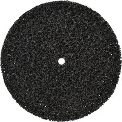 3M - 8" Very Coarse Grade Silicon Carbide Deburring Disc - 1/2" Center Hole, Arbor Connection, Black, 3,000 Max RPM - Exact Tooling