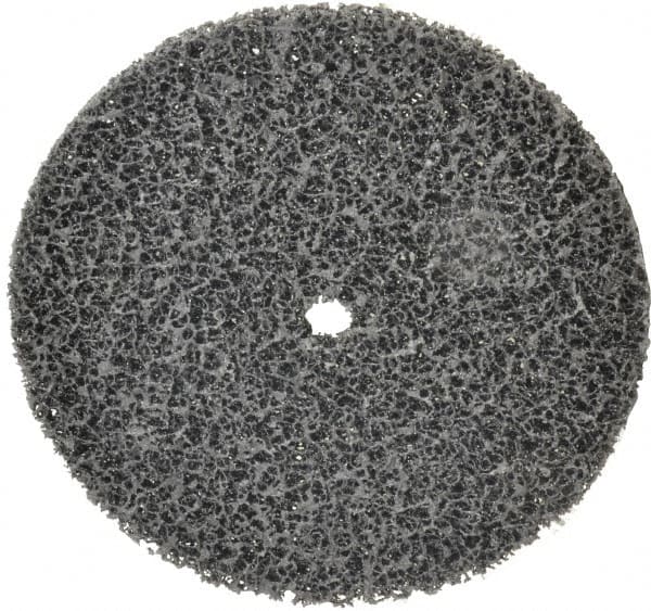 3M - 8" Very Coarse Grade Silicon Carbide Deburring Disc - 5/8" Center Hole, Arbor Connection, Black, 3,000 Max RPM - Exact Tooling