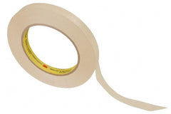 3M - 1/2" Wide x 60 Yd Long Tan Paper Masking Tape - Series 232, 6.3 mil Thick, 27 In/Lb Tensile Strength - Exact Tooling