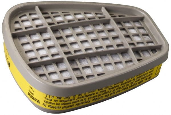 3M - Yellow Cartridge - Series 6000, Protects Against Acid Gas, Organic Vapor - Exact Tooling