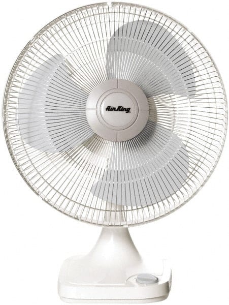 Air King - 12" Blade, 1/50 hp, 930 Max CFM, Oscillating Table/Wall Mounting Fans - 0.34/0.3/0.27 Amps, 120 Volts, 3 Speed - Exact Tooling