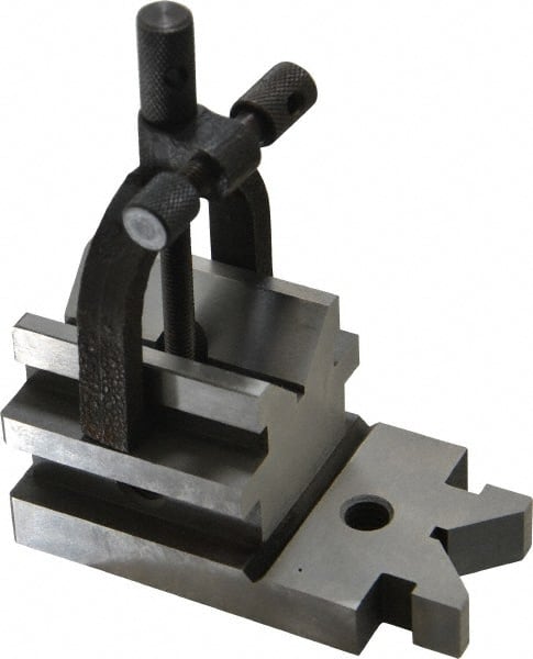 Value Collection - 1-5/16" Max Capacity, 90° Angle, Steel V-Block - 3-19/32" Long x 1-7/8" Wide x 1-7/8" High, Sold as Individual - Exact Tooling