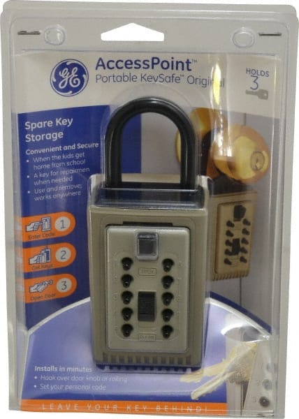 Supra - Push Button Combination, Portable Key Safe - Brass Finish - Exact Tooling