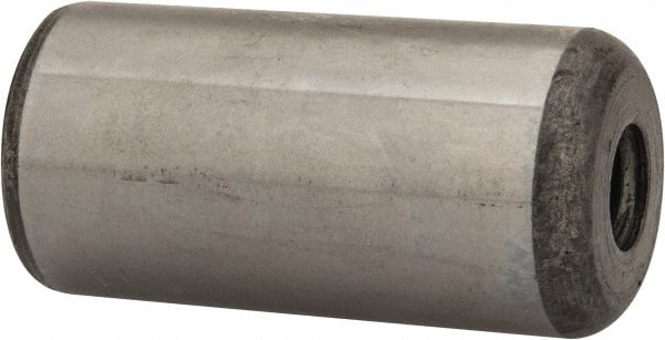 Value Collection - 1" Diam x 2" Pin Length Grade 8 Alloy Steel Pull Out Dowel Pin - 1 Rounded & 1 Threaded End - Exact Tooling