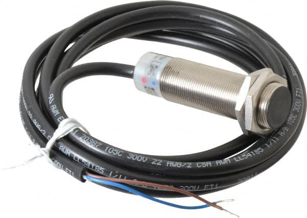 Eaton Cutler-Hammer - NPN, 5mm Detection, Cylinder Shielded, Inductive Proximity Sensor - 2 Wires, IP67, 20 to 250 VAC, M18x1 Thread, 2.54 Inch Long - Exact Tooling