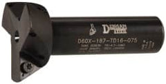 Dorian Tool - 60° Included Angle, 1-7/8 Inch Max Cutting Diameter, 3 Inserts, 3/4 Inch Shank Diameter, TDEX 160308-EN Insert Style, Indexable Dovetail Cutter - 3 Inch Overall Length - Exact Tooling