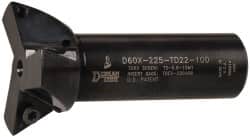 Dorian Tool - 60° Included Angle, 2-1/4 Inch Max Cutting Diameter, 3 Inserts, 1 Inch Shank Diameter, TDEX 220408-EN Insert Style, Indexable Dovetail Cutter - 3-1/2 Inch Overall Length - Exact Tooling