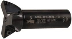 Dorian Tool - 60° Included Angle, 2-1/4 Inch Max Cutting Diameter, 3 Inserts, 1 Inch Shank Diameter, TDEX 220408-EN Insert Style, Indexable Dovetail Cutter - 3-1/2 Inch Overall Length - Exact Tooling