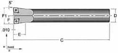 Dorian Tool - 1-1/16" Min Bore Diam, 6" OAL, 3/4" Shank Diam, S-DCLC Indexable Boring Bar - CC.T Insert, Screw Holding Method - Exact Tooling