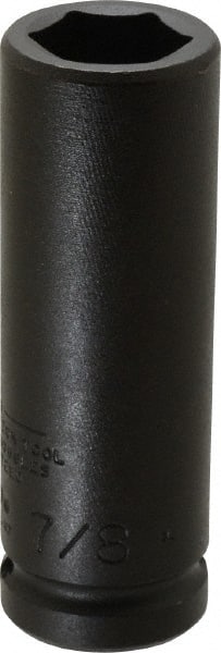 Proto - 3/4" Drive 7/8" Deep Thin Wall Impact Socket - 6 Points, 4" OAL - Exact Tooling