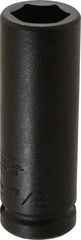 Proto - 3/4" Drive 7/8" Deep Thin Wall Impact Socket - 6 Points, 4" OAL - Exact Tooling