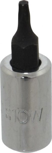 Proto - 1/4" Drive, T10 Torx Bit Socket - 1-1/2" OAL - Exact Tooling