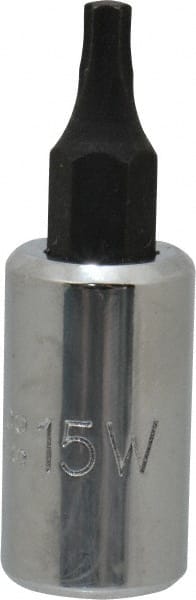 Proto - 1/4" Drive, T15 Torx Bit Socket - 1-1/2" OAL - Exact Tooling
