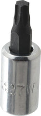 Proto - 1/4" Drive, T27 Torx Bit Socket - 1-1/2" OAL - Exact Tooling