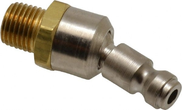 Coilhose Pneumatics - 1/4 Male NPT Pneumatic Hose Ball Swivel - Brass/Steel, Tru-Flate Automotive Interchange, 1/4" Body Diam - Exact Tooling