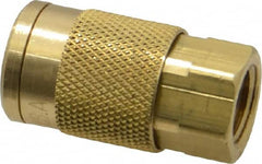 Coilhose Pneumatics - 1/4 Female NPT Acme Pneumatic Hose Coupler - Brass, 1/4" Body Diam - Exact Tooling