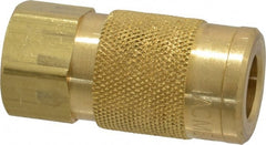 Coilhose Pneumatics - 3/8 Female NPT Acme Pneumatic Hose Coupler - Brass, 1/4" Body Diam - Exact Tooling