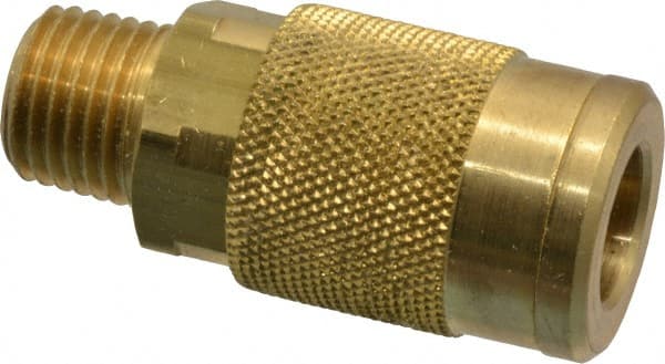 Coilhose Pneumatics - 1/4 Male NPT Acme Pneumatic Hose Coupler - Brass, 1/4" Body Diam - Exact Tooling
