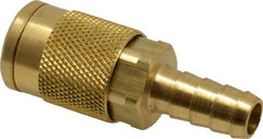 Coilhose Pneumatics - Hose Barb Acme Pneumatic Hose Coupler - Brass, 1/4" Body Diam, 3/8" Hose ID - Exact Tooling