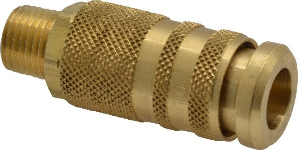 Coilhose Pneumatics - 1/4 Male NPT Industrial/Acme Pneumatic Hose Coupler - Brass, 1/4" Body Diam - Exact Tooling