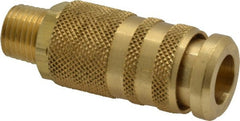 Coilhose Pneumatics - 1/4 Male NPT Industrial/Acme Pneumatic Hose Coupler - Brass, 1/4" Body Diam - Exact Tooling