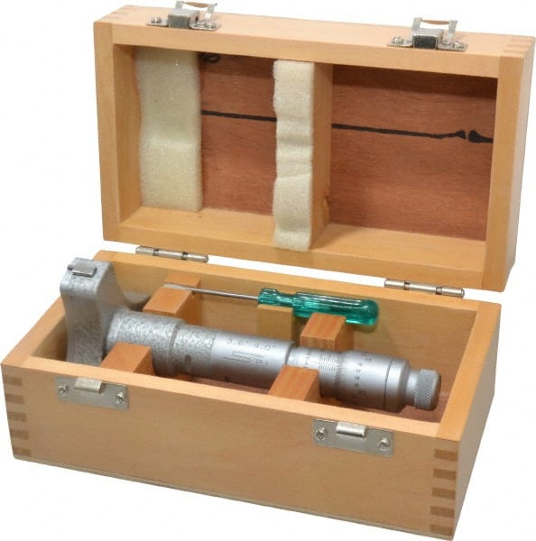 SPI - 3.6 to 4", 3.54" Gage Depth, Mechanical Inside Hole Micrometer - 0.0002" Graduation, 0.00025" Accuracy, Ratchet Stop Thimble - Exact Tooling