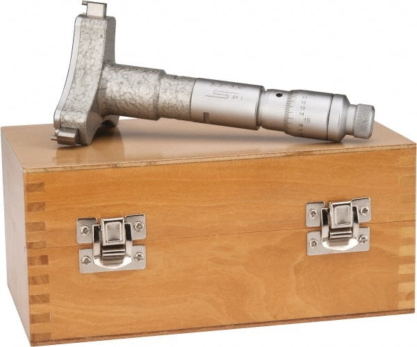 SPI - 3.2 to 3.6", 3.54" Gage Depth, Mechanical Inside Hole Micrometer - 0.0002" Graduation, 0.00025" Accuracy, Ratchet Stop Thimble - Exact Tooling
