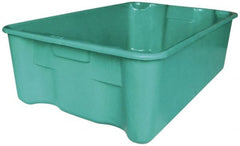 MFG Tray - 500 Lb Load Capacity Green Fiberglass Tote Container - Stacking, Nesting, 25.3" Long x 18" Wide x 10" High - Exact Tooling