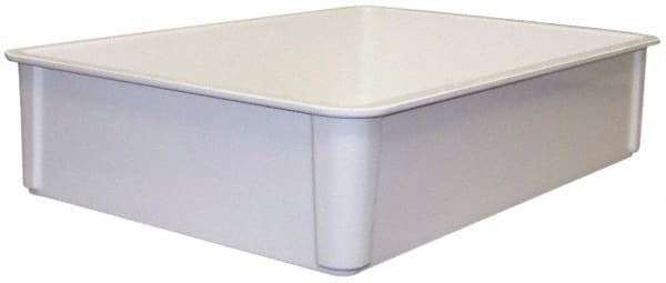 MFG Tray - 400 Lb Load Capacity White Fiberglass Tote Container - Stacking, 25.8" Long x 17.8" Wide x 6" High - Exact Tooling