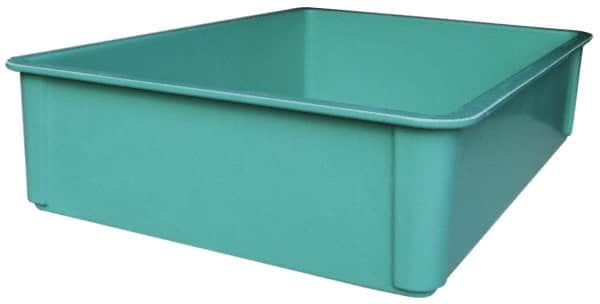 MFG Tray - 400 Lb Load Capacity Green Fiberglass Tote Container - Stacking, 25.8" Long x 17.8" Wide x 6" High - Exact Tooling