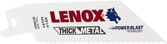 Lenox - 4" Long x 3/4" Thick, Bi-Metal Reciprocating Saw Blade - Tapered Profile, 14 TPI, Toothed Edge, Universal Shank - Exact Tooling