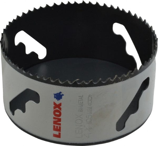 Lenox - 4-1/8" Diam, 1-1/2" Cutting Depth, Hole Saw - Bi-Metal Saw, Toothed Edge - Exact Tooling