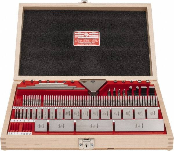 Starrett - 81 Piece, 0.05 to 4", Grade 0, Steel Gage Block Set - Square - Exact Tooling