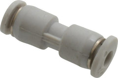 Norgren - 1/8" Tube OD, Brass Push-to-Connect Tube Union - Tube to Tube Connection, 145 Max psi, Nitrile O-Ring, 0 to 175°F Working Temp - Exact Tooling