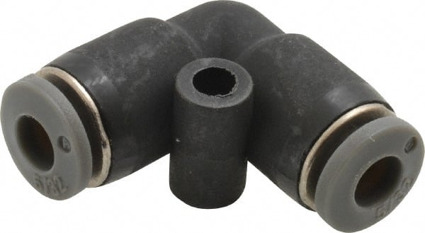 Norgren - 5/32" Tube OD, Brass Push-to-Connect Tube Union Elbow - Tube to Tube Connection, 150 Max psi, Nitrile O-Ring, 0 to 175°F Working Temp - Exact Tooling