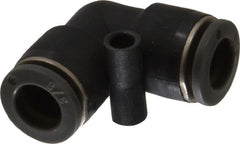 Norgren - 3/8" Tube OD, Brass Push-to-Connect Tube Union Elbow - Tube to Tube Connection, 150 Max psi, Nitrile O-Ring, 0 to 175°F Working Temp - Exact Tooling