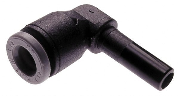 Norgren - 4mm Tube OD, Brass Push-to-Connect Tube Stem Elbow - Tube to Stem Connection, 150 Max psi, Nitrile O-Ring, 0 to 175°F Working Temp - Exact Tooling