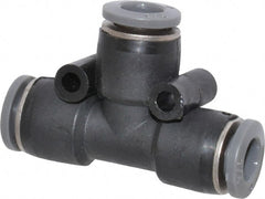 Norgren - 1/4" Tube OD, Brass Push-to-Connect Tube Union Tee - Tube to Tube Connection, 150 Max psi, Nitrile O-Ring, 0 to 175°F Working Temp - Exact Tooling