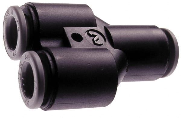 Norgren - 10 x 10 x 8mm Tube OD, Brass Push-to-Connect Tube Parallel Y - 150 Max psi, Tube to Tube Connection, Nitrile O-Ring, 0 to 175°F Working Temp - Exact Tooling