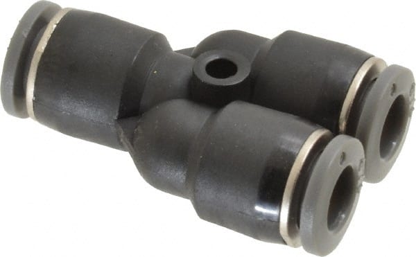 Norgren - 1/4" Tube OD, Brass Push-to-Connect Tube Parallel Y - 150 Max psi, Tube to Tube Connection, Nitrile O-Ring, 0 to 175°F Working Temp - Exact Tooling