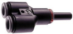 Norgren - 5/32" Tube OD, Brass Push-to-Connect Tube Y Stem Connector - Tube to Stem Connection, 150 Max psi, Nitrile O-Ring, 0 to 175°F Working Temp - Exact Tooling
