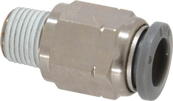 Norgren - 5/16" Tube OD, 1/8 NPTF Brass Push-to-Connect Tube Male Connector - Tube to Male NPT Connection, 150 Max psi, Nitrile O-Ring, 0 to 175°F Working Temp - Exact Tooling
