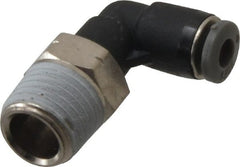 Norgren - 5/32" Tube OD, 1/4 NPTF Brass Push-to-Connect Tube Male Swivel Elbow - Tube to Male NPT Connection, 150 Max psi, Nitrile O-Ring, 0 to 175°F Working Temp - Exact Tooling