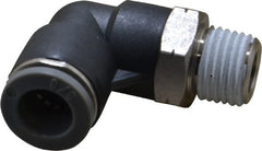 Norgren - 3/8" Tube OD, 1/4 NPTF Brass Push-to-Connect Tube Male Swivel Elbow - Tube to Male NPT Connection, 150 Max psi, Nitrile O-Ring, 0 to 175°F Working Temp - Exact Tooling