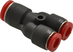 Norgren - 8 x 8 x 6mm Tube OD, Brass Push-to-Connect Tube Parallel Y - 150 Max psi, Tube to Tube Connection, Nitrile O-Ring, 0 to 175°F Working Temp - Exact Tooling