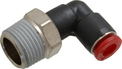 Norgren - 6mm Tube OD, 3/8 BSPT Brass Push-to-Connect Tube Male Swivel Elbow - Tube to Male BSPT Connection, 150 Max psi, Nitrile O-Ring, 0 to 175°F Working Temp - Exact Tooling