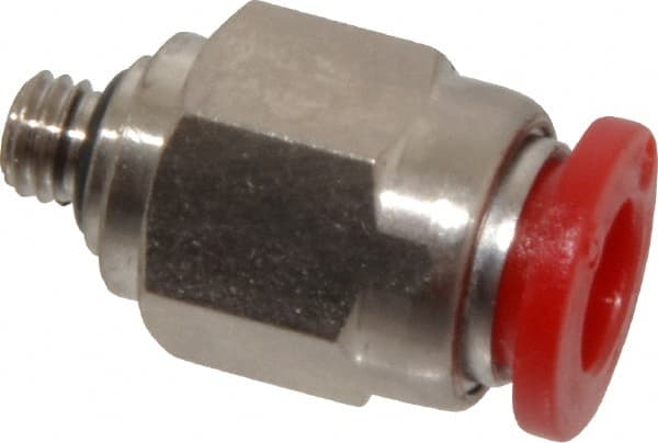 Norgren - 6mm Tube OD, M5 Metric Brass Push-to-Connect Tube Union - Tube to Tube Connection, 150 Max psi, Nitrile O-Ring, 0 to 175°F Working Temp - Exact Tooling