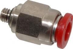 Norgren - 6mm Tube OD, M5 Metric Brass Push-to-Connect Tube Union - Tube to Tube Connection, 150 Max psi, Nitrile O-Ring, 0 to 175°F Working Temp - Exact Tooling