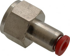 Norgren - 4mm Tube OD, 1/4 BSPP Brass Push-to-Connect Tube Female Connector - Tube to Female BSPP Connection, 150 Max psi, Nitrile O-Ring, 0 to 175°F Working Temp - Exact Tooling